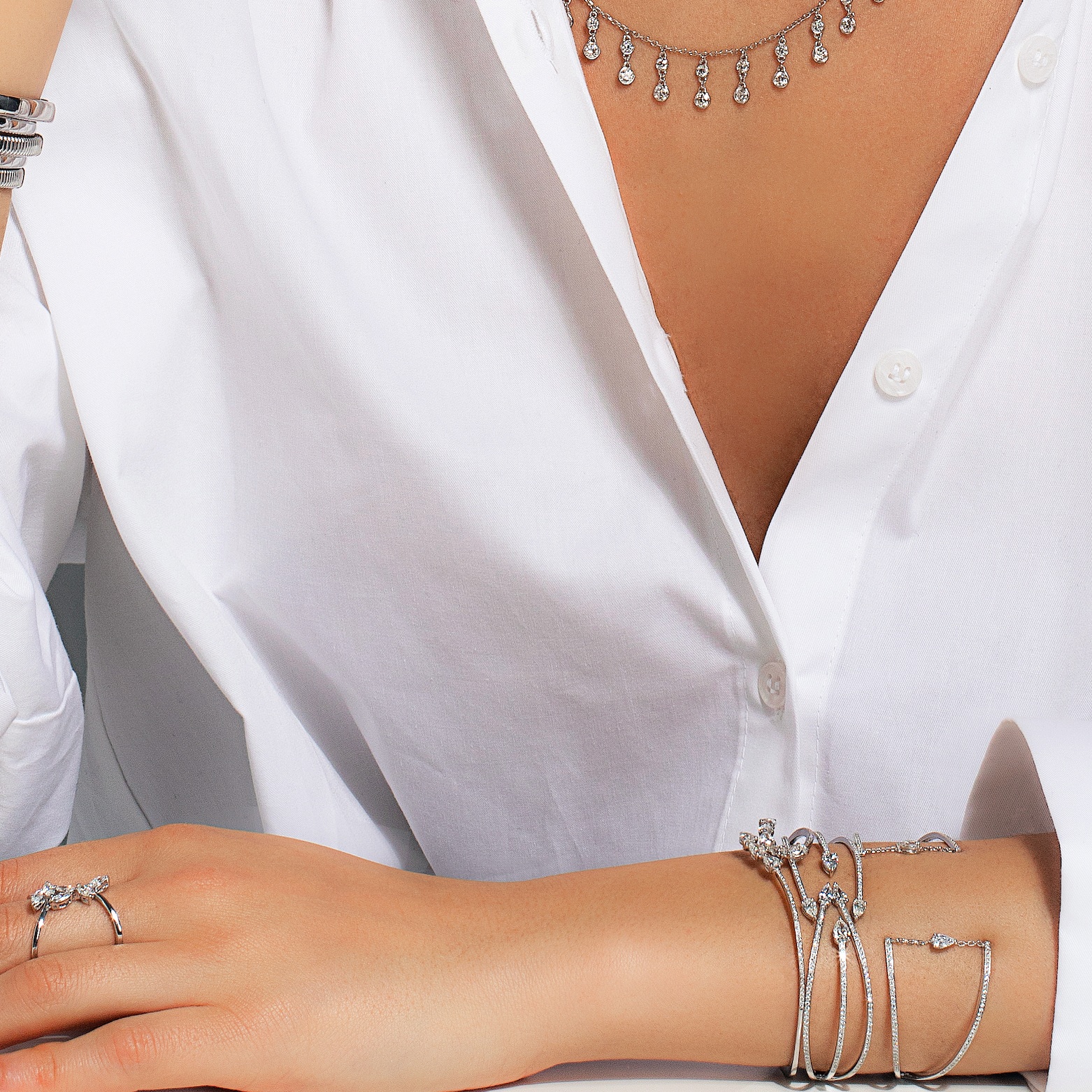 Open Diamond Wide Cuff Bracelet | Best Jewellery Stores | Bracelet Design