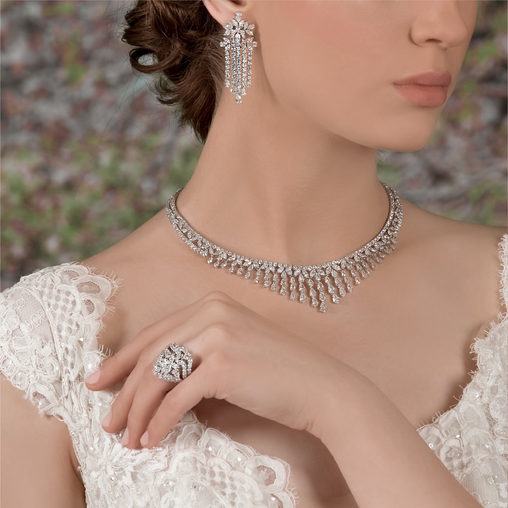 Pear Shaped Diamonds Bridal Set | Jewel Online Shopping