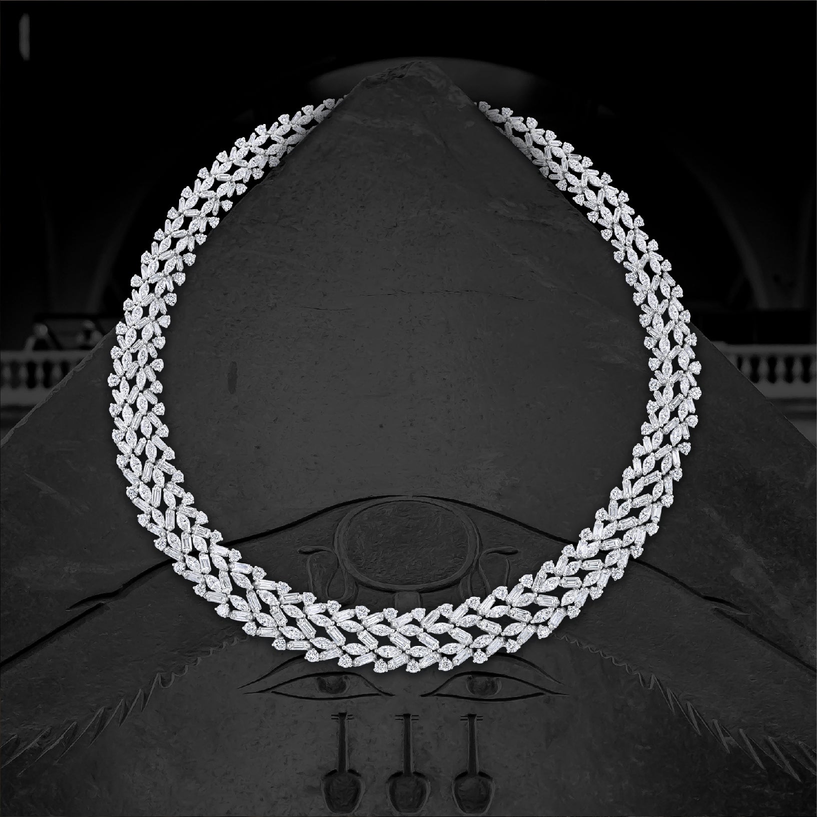 Baguette sales diamond choker