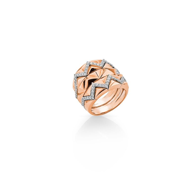 Okre by Yessayan - Pyramid Rose & White Gold Diamond Ring | Diamond ring | Diamond ring online