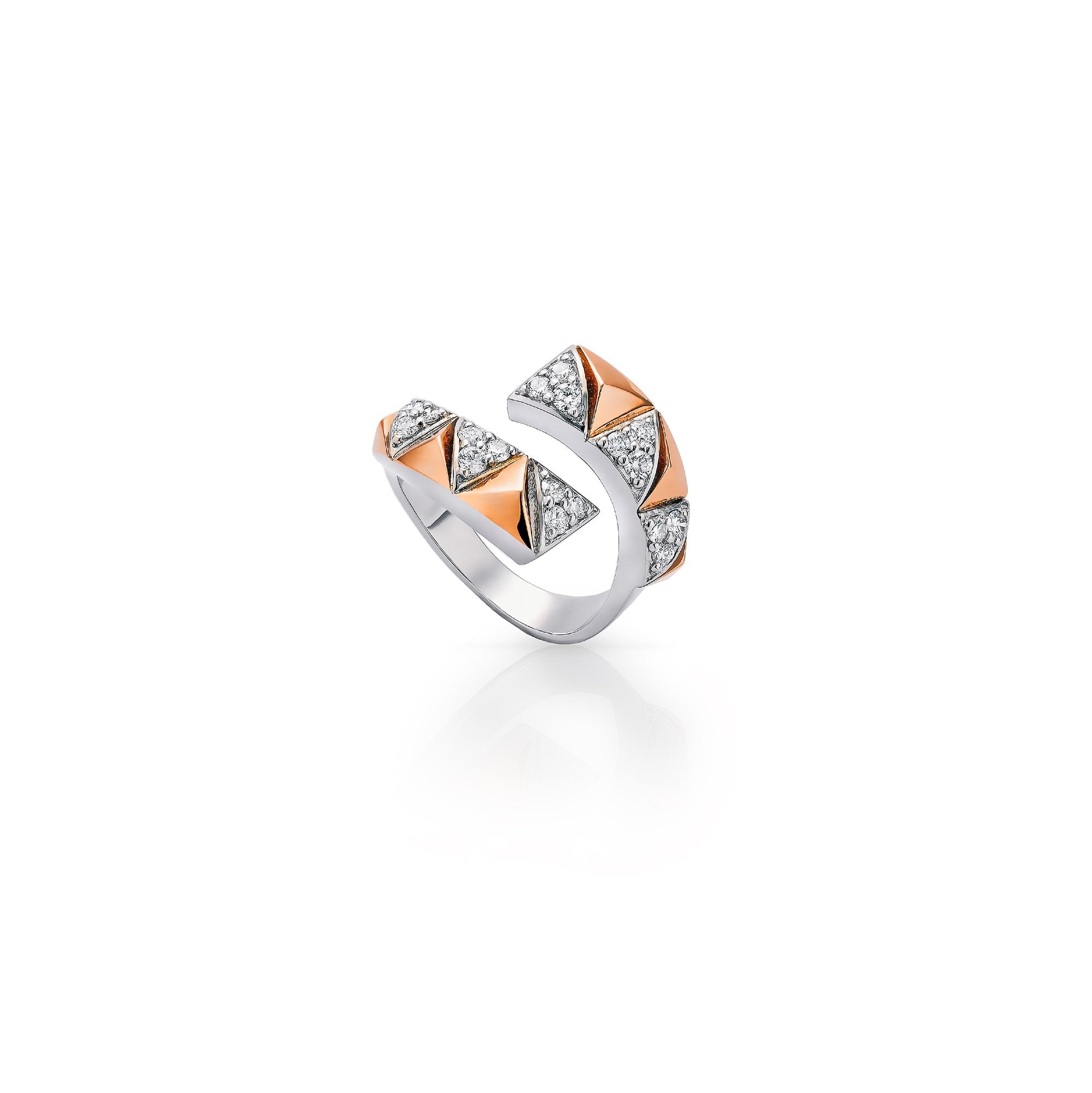 Okre by Yessayan - Pyramid Rose & White Gold Diamond Ring | Jewellery Design | Buy Rings Online