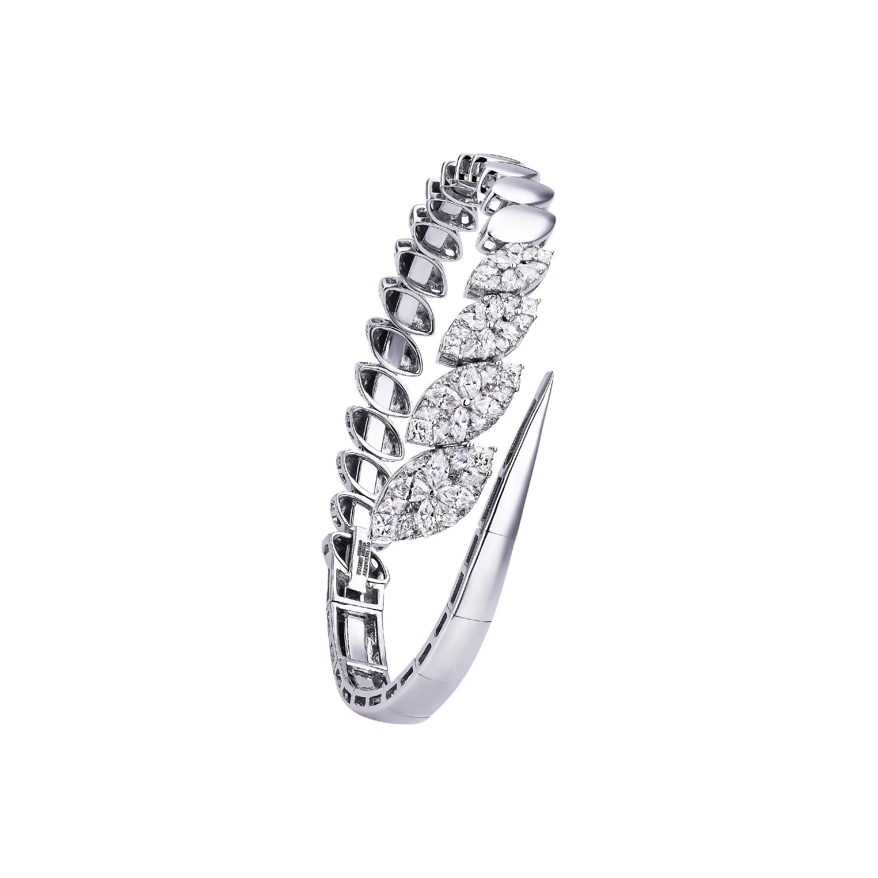 White Gold & Diamond Marquise Illusion Cuff Bracelet | Buy Jewelry online 