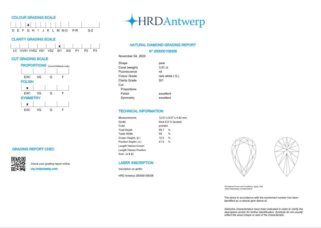 HRD Certified Solitaire Diamond Pendant Necklace | Diamond Necklace | Diamond Store