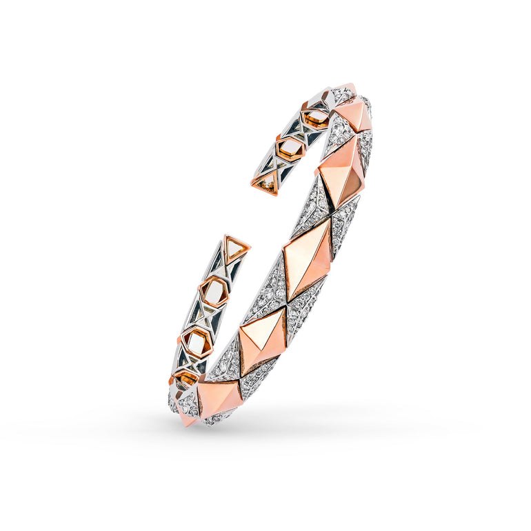 Okre by Yessayan - Pyramid Rose Gold & Diamond Bracelet | Online Bracelet Design